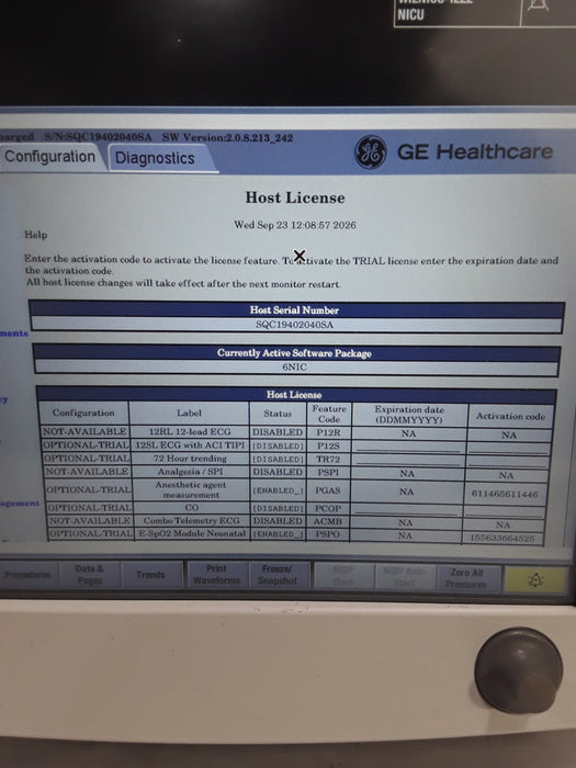GE Healthcare Carescape B650 Neonatal Care Patient Monitor