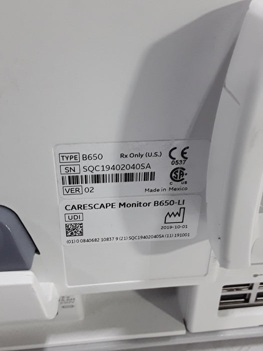 GE Healthcare Carescape B650 Neonatal Care Patient Monitor