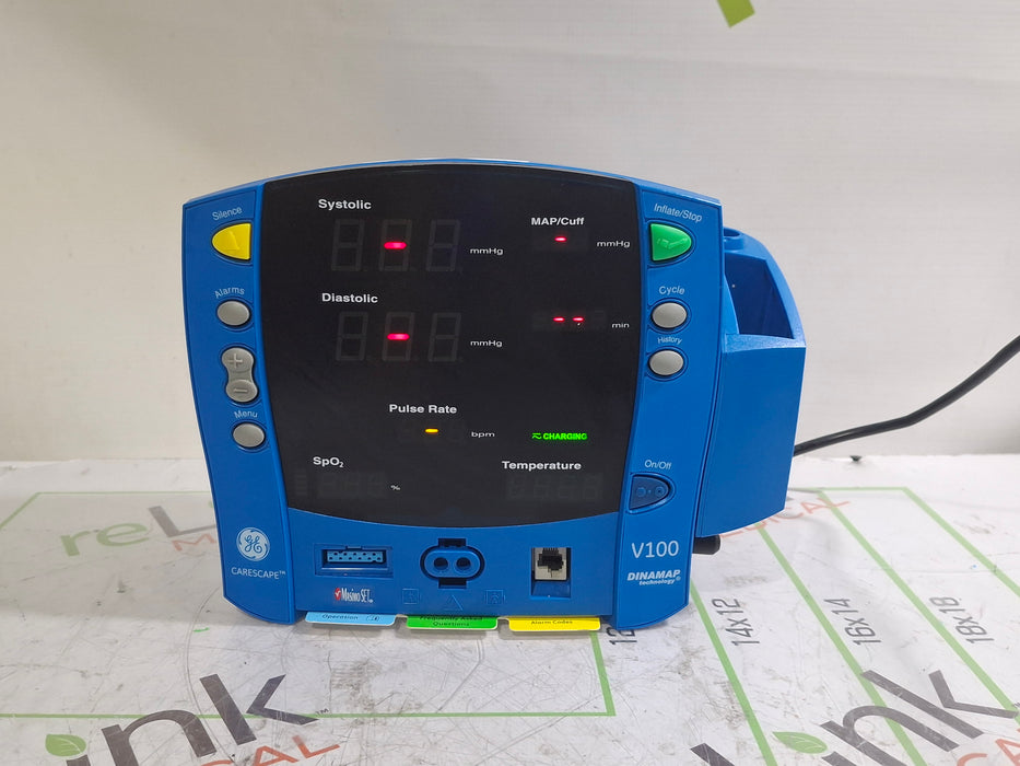 GE Healthcare Dinamap V100 - NIBP, SpO2, Temp Vital Signs Monitor