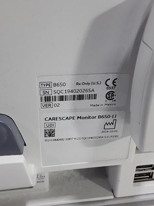 GE Healthcare Carescape B650 Neonatal Care Patient Monitor