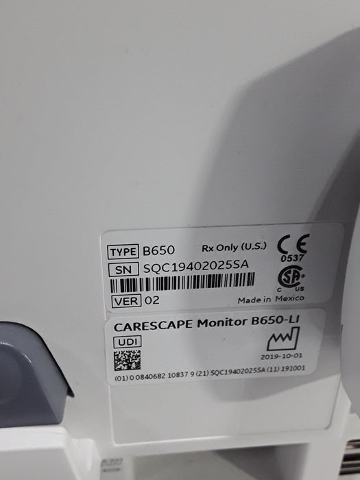 GE Healthcare Carescape B650 Patient Monitor