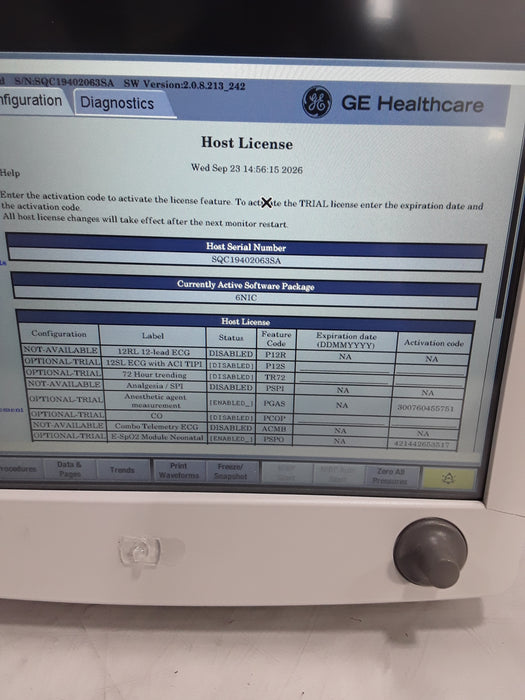 GE Healthcare Carescape B650 Neonatal Care Patient Monitor