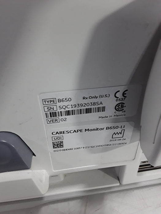 GE Healthcare Carescape B650 Neonatal Care Patient Monitor