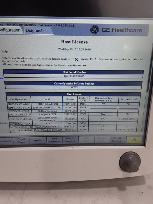 GE Healthcare Carescape B650 Neonatal Care Patient Monitor