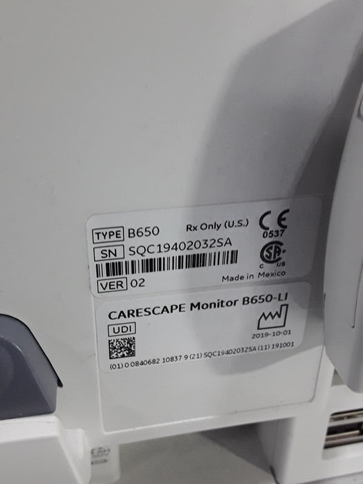 GE Healthcare Carescape B650 Neonatal Care Patient Monitor