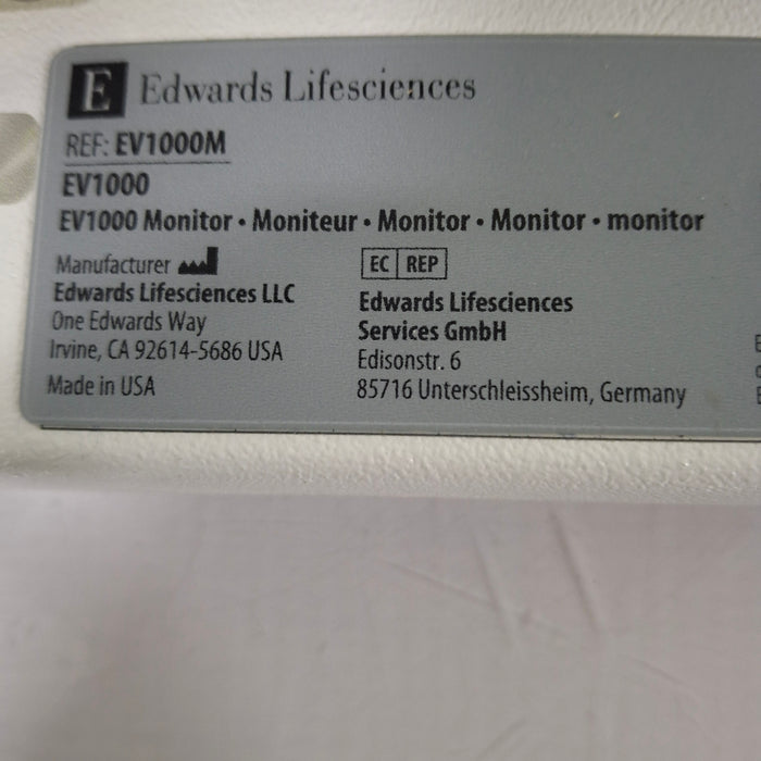 Edwards Lifesciences EV1000 Clinical Platform Hemodynamic Monitoring EVPMP