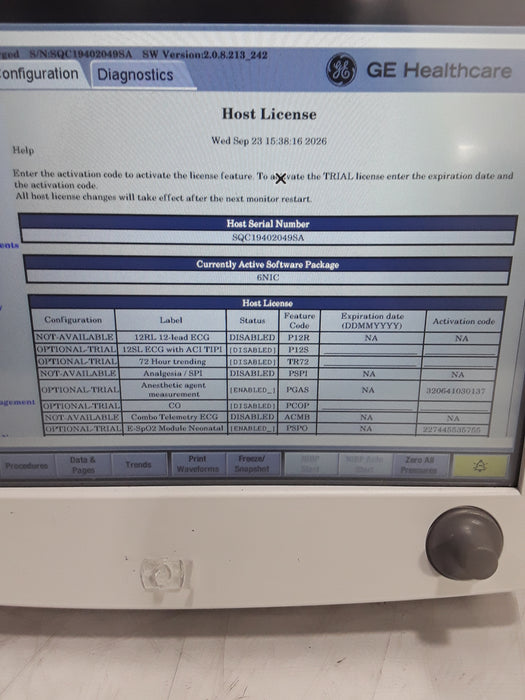 GE Healthcare Carescape B650 Neonatal Care Patient Monitor