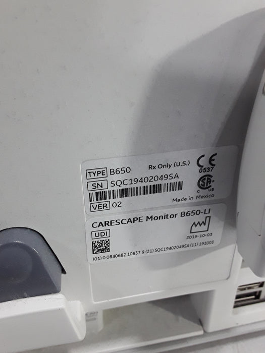 GE Healthcare Carescape B650 Neonatal Care Patient Monitor