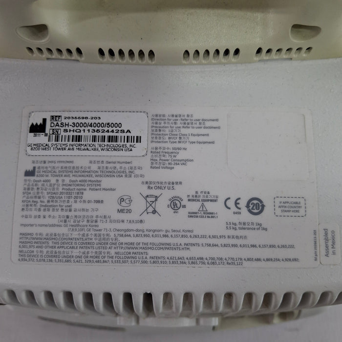 GE Healthcare Dash 4000 - GE/Nellcor SpO2 Patient Monitor