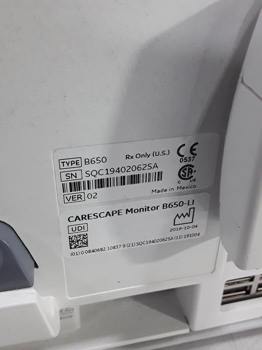GE Healthcare Carescape B650 Neonatal Care Patient Monitor