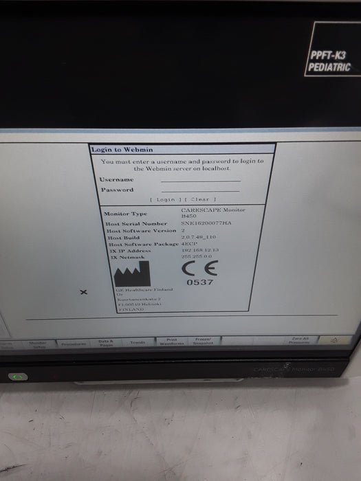 GE Healthcare Carescape B450 Emergency Care Patient Monitor
