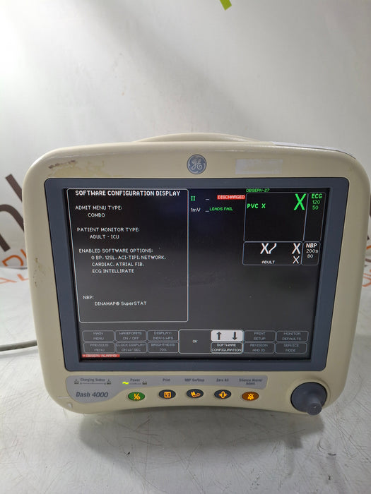 GE Healthcare Dash 4000 - Masimo SpO2 Patient Monitor