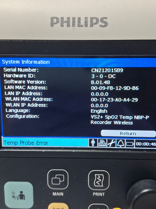Philips SureSigns VS2+ Vital Signs Monitor