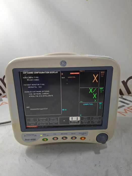 GE Healthcare Dash 4000 - Masimo SpO2 Patient Monitor