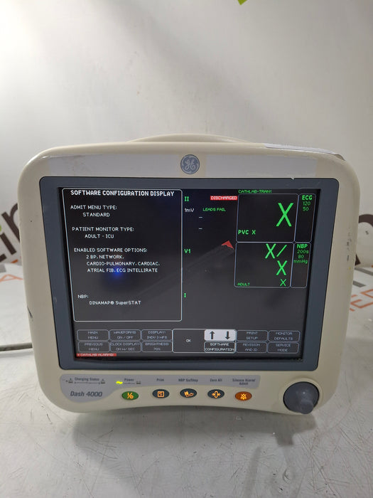 GE Healthcare Dash 4000 - Masimo SpO2 Patient Monitor