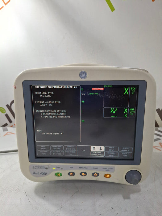 GE Healthcare Dash 4000 - Masimo SpO2 Patient Monitor