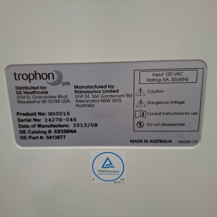 NanoSonics Trophon EPR High Level Disinfection