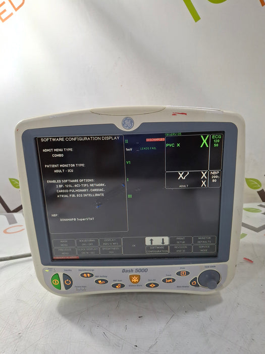 GE Healthcare Dash 5000 - Masimo SpO2 Patient Monitor