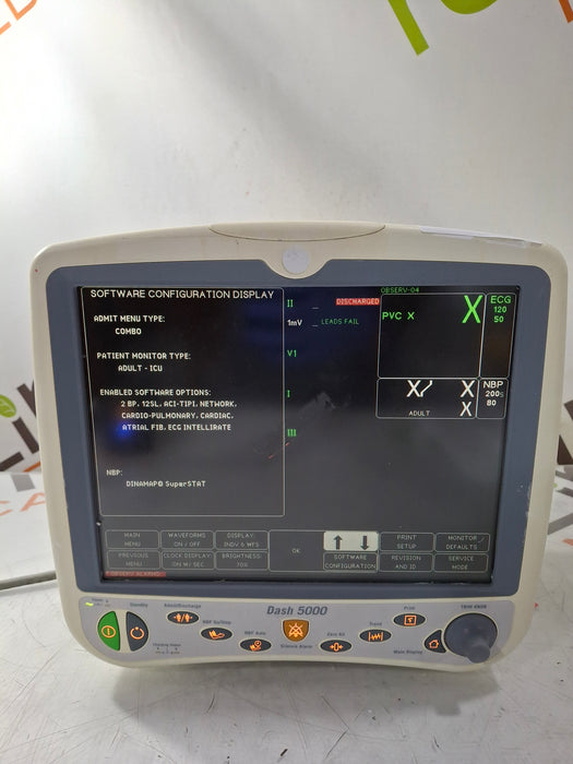 GE Healthcare Dash 5000 - Masimo SpO2 Patient Monitor