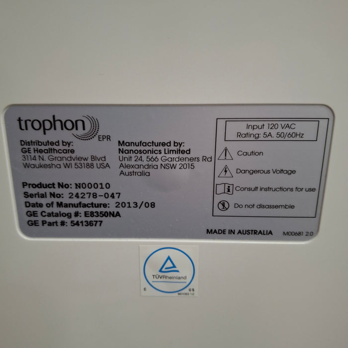 NanoSonics Trophon EPR High Level Disinfection