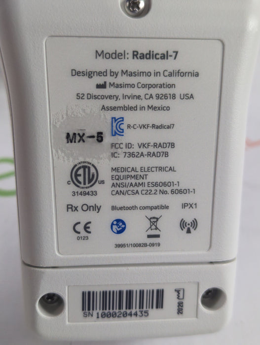 Masimo Radical 7 Pulse Oximeter w/ Base
