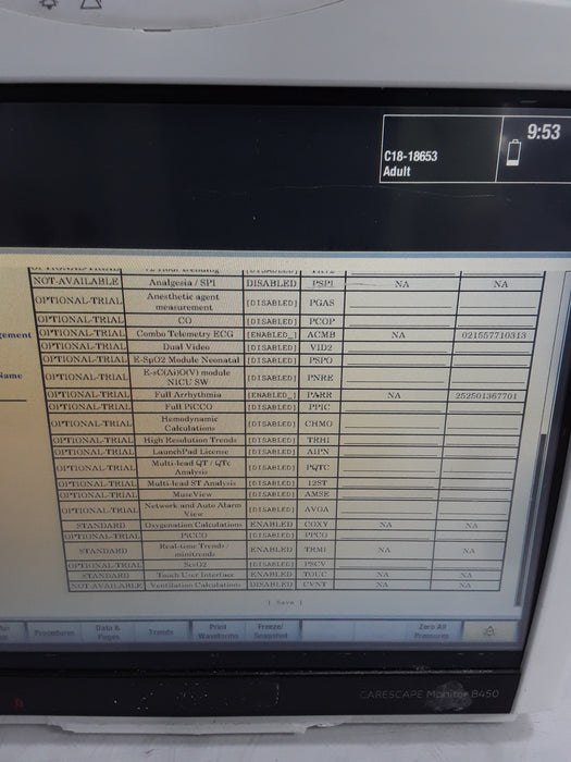 GE Healthcare Carescape B450 Critical Care Patient Monitor