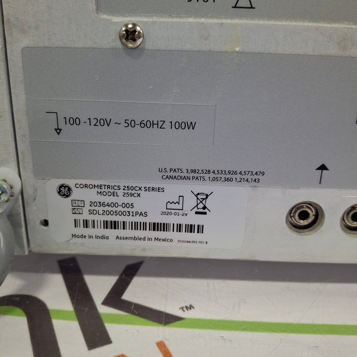 GE Healthcare Corometrics 250cx Series Model 259cx Fetal Monitor