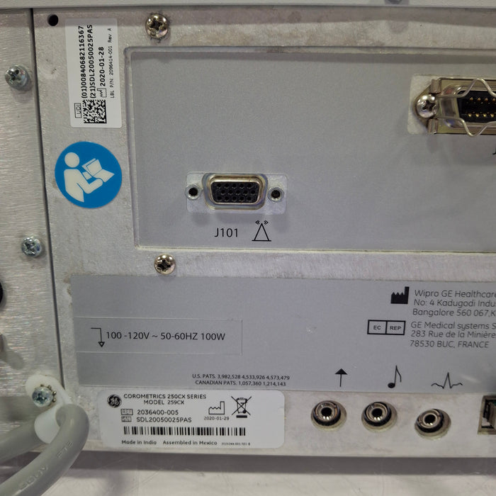GE Healthcare Corometrics 250cx Series Model 259cx Fetal Monitor
