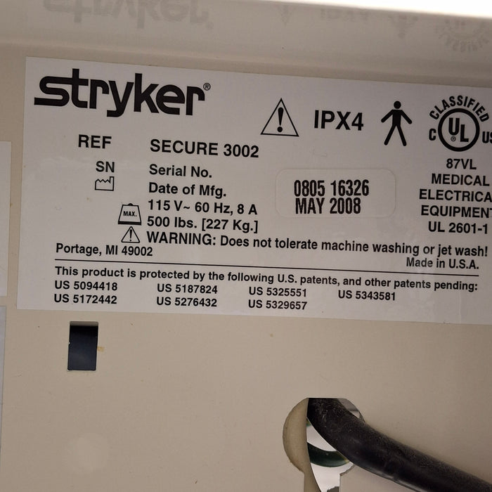 Stryker Secure II 3002 Hospital Bed