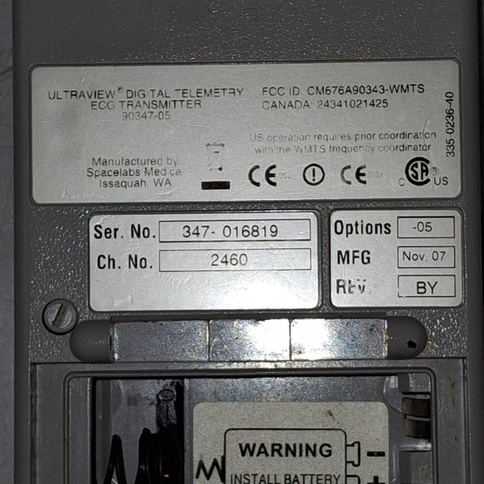 Spacelabs Healthcare 90347-05 Telemetry Transmitter