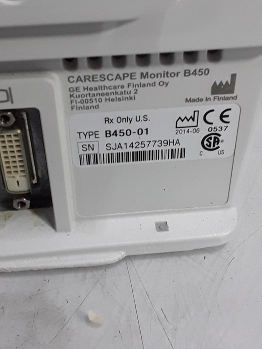 GE Healthcare Carescape B450 Critical Care Patient Monitor
