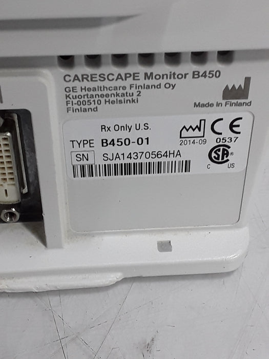 GE Healthcare Carescape B450 Critical Care Patient Monitor