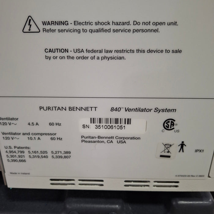 Puritan Bennett 840 Ventilator without Compressor