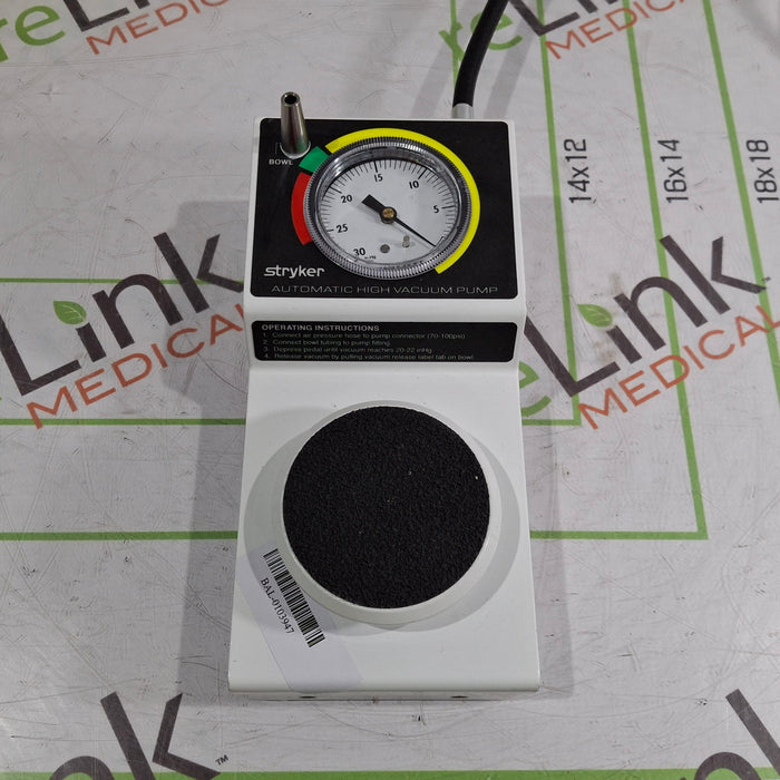 Stryker 206-500 Automatic High Vacuum Foot Pump