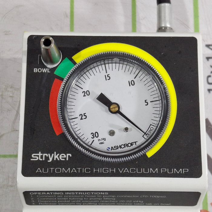 Stryker 206-500 Automatic High Vacuum Foot Pump
