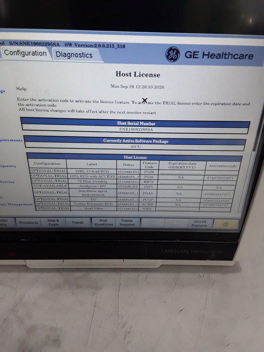 GE Healthcare Carescape B450 Critical Care Patient Monitor