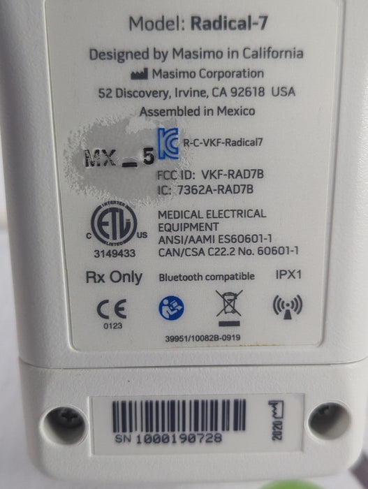 Masimo Radical 7 Pulse Oximeter w/ Base