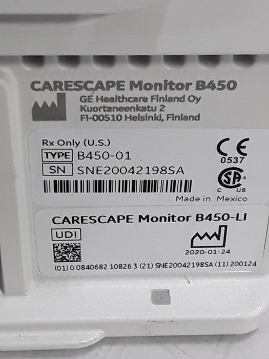 GE Healthcare Carescape B450 Critical Care Patient Monitor