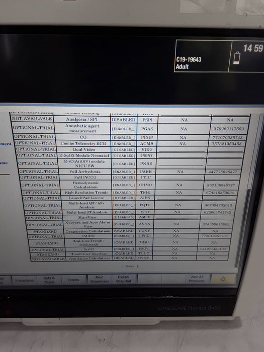 GE Healthcare Carescape B450 Critical Care Patient Monitor