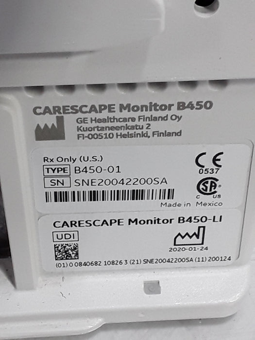 GE Healthcare Carescape B450 Critical Care Patient Monitor