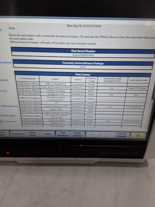 GE Healthcare Carescape B450 Critical Care Patient Monitor