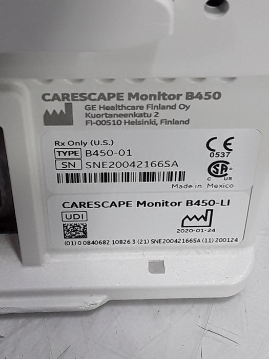 GE Healthcare Carescape B450 Critical Care Patient Monitor
