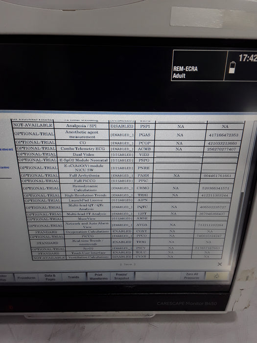 GE Healthcare Carescape B450 Critical Care Patient Monitor