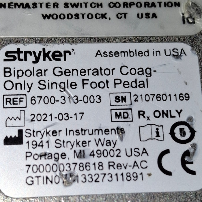 Valleylab 6700-313-003 BiPolar Footswitch