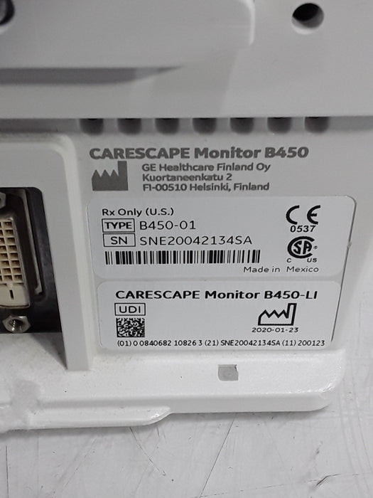GE Healthcare Carescape B450 Critical Care Patient Monitor