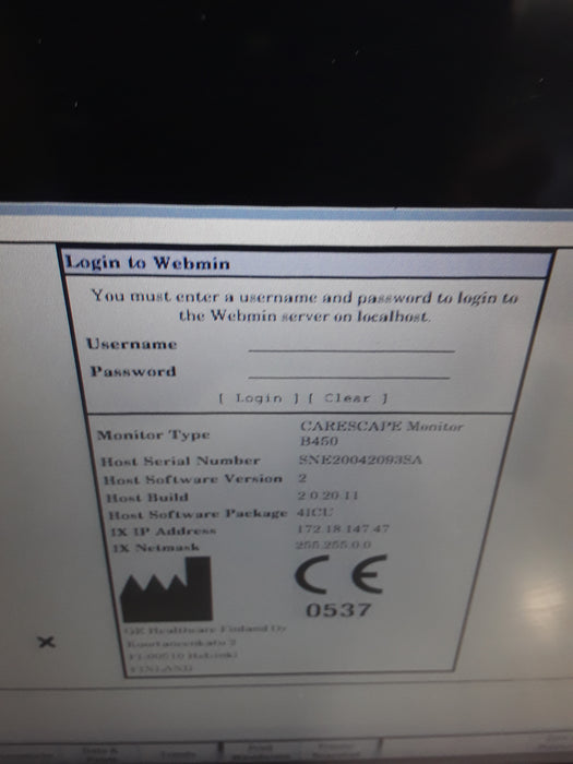 GE Healthcare Carescape B450 Critical Care Patient Monitor