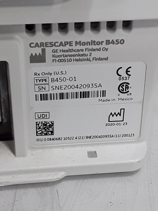 GE Healthcare Carescape B450 Critical Care Patient Monitor