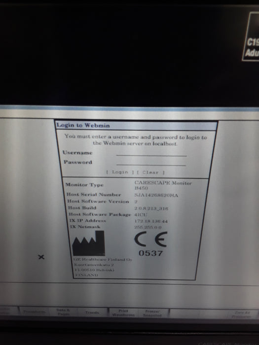 GE Healthcare Carescape B450 Critical Care Patient Monitor