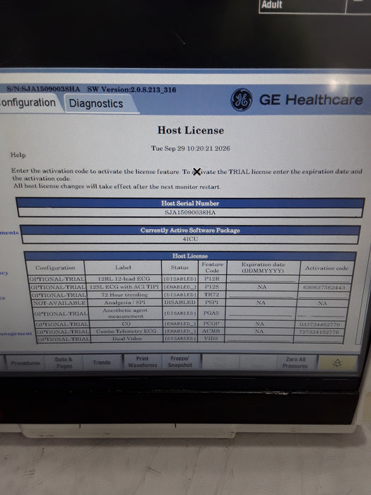 GE Healthcare Carescape B450 Critical Care Patient Monitor