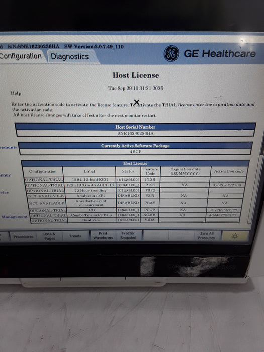 GE Healthcare Carescape B450 Emergency Care Patient Monitor
